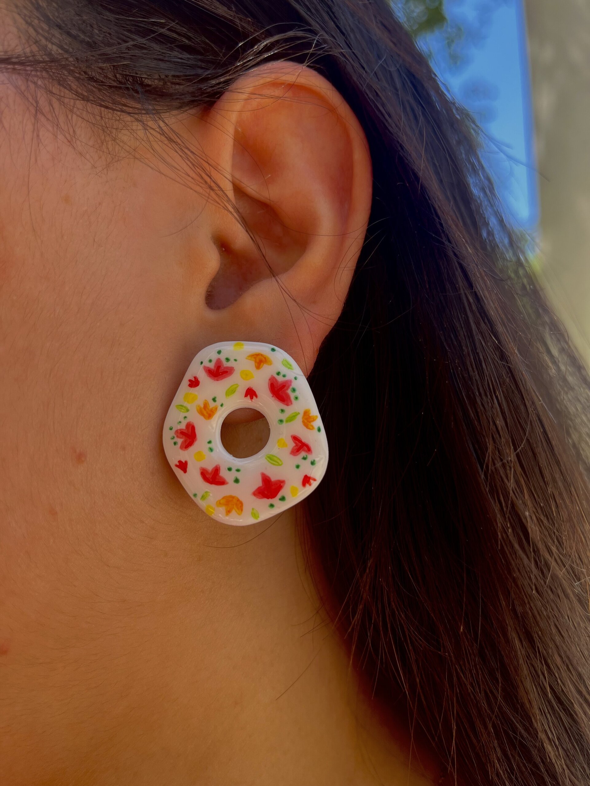 Pendientes Donut Floral - 2